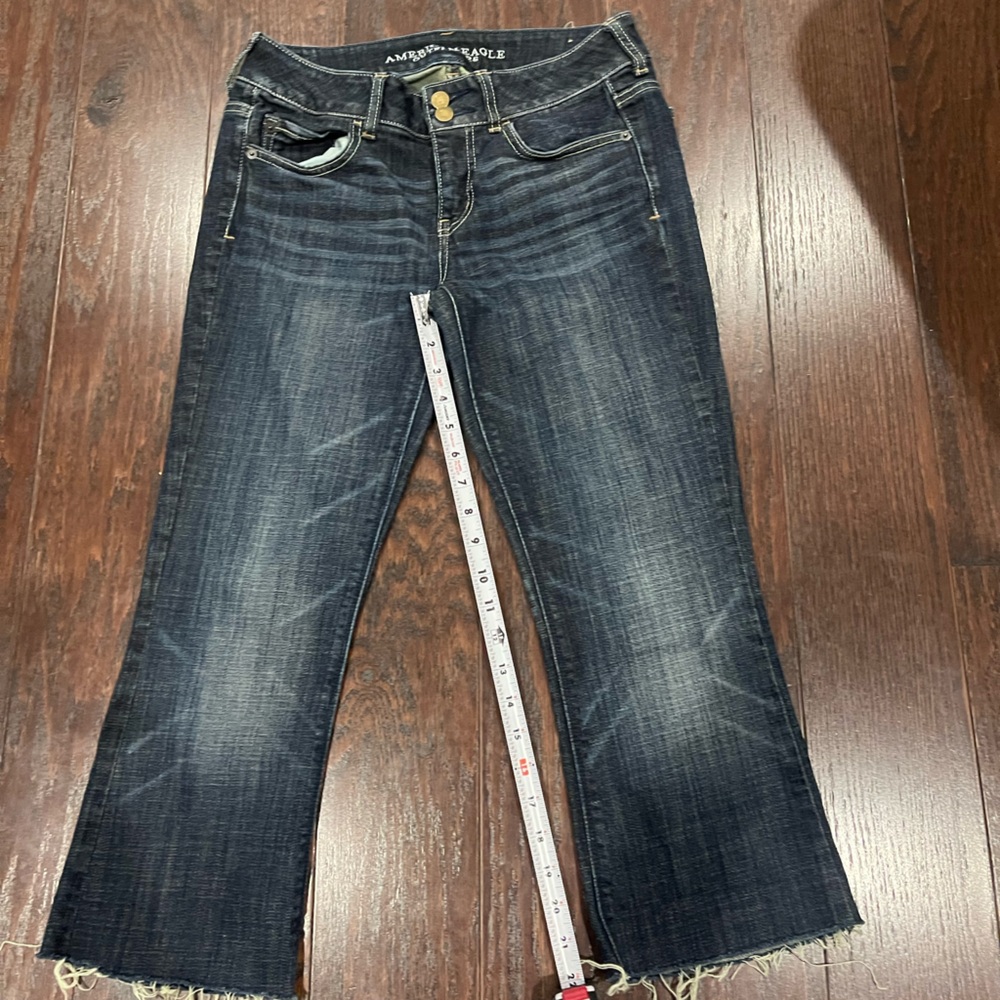 American Eagle Outfitters Artist Stretch Crop Raw Hem Stretch Women Size 6